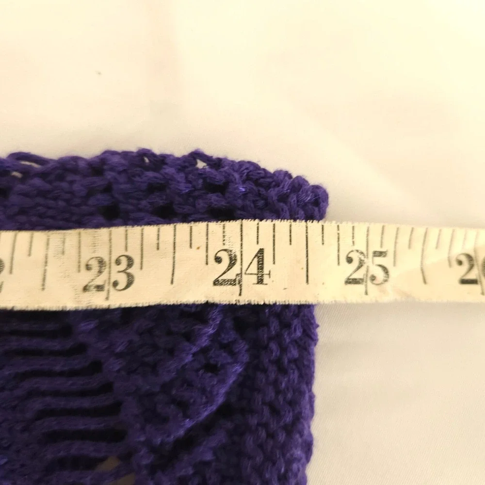 Chico's‎ Women's Purple Open Knit Sweater Size 1 US 8 Cotton Blend